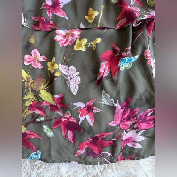 Anthropologie Maeve Vallita Off-The-Shoulder Floral Butterfly Ruffled Blouse XS - Picture 2 of 11